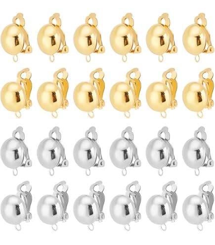 20 Orecchini A Clip Senza Foro In Acciaio Inossidabile - Oro Rosa E Bianco, Perfetti Per Orecchie Sensibili - Foto 6