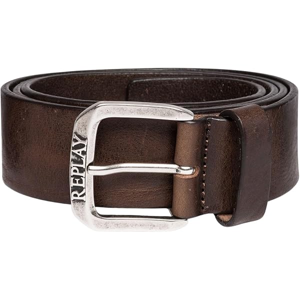 Cintura Uomo REPLAY In Pelle PU - Modello AM2666.000.A0015B, Nero, Fibbia Quadrata, Taglia 105