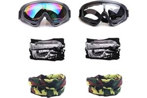 YAAVAAW 2 Piezas Gafas de Protección de Seguridad Y 4 Piezas Máscara Táctica Multifunción Ajustable para Nerf N-Strike Elite Gun Juguete Pistola Juego de Protección Ocular