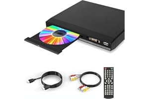 JOVELL 2024 Kompakt HD DVD-Player für Fernseher mit HDMI, Multiregionenfreie DVD-Player zum Abspielen mit Fernbedienung, 1080p HD DVD-Player, CD-Player für zu Hause mit USB-Eingang