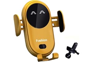 CHENRI 2025 Gumaxx Phone Holder, Handyhalterung Auto mit Ladefunktion, 360° Drehbar Handyhalterung, Schnell Aufladende Kabelloses Autoladegerät, Wireless Car Charger, Handyhalter für Auto Lüftung (Gelb)