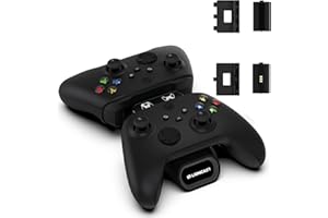 Lioncast Stacja ładująca do konsoli Xbox Controller z akumulatorem wielokrotnego ładowania (1200 mAh) do Xbox One/Xbox Series X/S, stacja dokująca Xbox, stacja ładująca z akumulatorem z wyświetlaczem