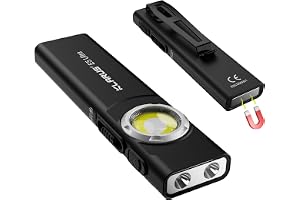 KLARUS E5 Ultra Ficklampa, 800 Lumen EDC-ficklampa Ultratunn Trippelljusficklampa i fickan, USB-laddningsbar med magnetisk ba