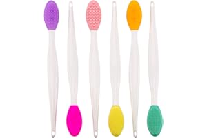 LUTER 6-tlg. Silikon Peeling Lippen Pinsel Doppelseitiges Beauty-Tool Lippenbürste zur Sanften Reinigung von Haut und Lippen