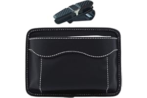 ATBUSS 1 organizador de piel con 1 clip para gafas, para asiento de coche, bolsa de almacenamiento lateral, organizador de cuero para asiento, carpeta de ajuste, bloc de notas (abjiafengdai)