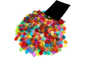 QEQSHQO 100 Pezzi Colorate,da Bingo,contatori di plastica Che contano fiches Fiches segnalini di Gioco matematici Trasparenti,conteggio e Giocattoli matematici con Una Scatola di immagazzinaggio