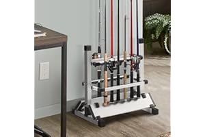 ‎GREENSEN Angelrutenständer, Angelrutenhalter Aluminium Angelruten Ständer Rutenständer Angel Ständer Halter Tragbare Angelrutenständer für 12 Stangenlöcher Croch Rod Stand Angelruten Halter Rutenhalter