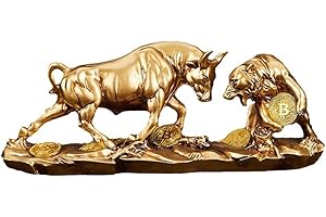 JXCBXJ Figura de Toro y Oso, Estatua de Animal de Resina, decoración de Mercado de valores, decoración de Oficina, Regalo para inversores financieros.