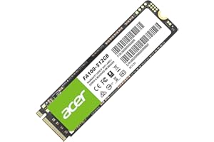acer FA100 PCIe 3.0 NVMe SSD 512Go : Vitesse de Lecture Jusqu’à 3300 Mo/s, Disque Dur Interne Gen3x4 M.2 2280 avec HMB et SLC – Disque SSD de Jeu pour Ordinateur Portable/de Bureau