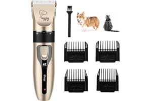 LUHWYJA Kit di Clippers per Cani, Rumore Basso, Ricaricabile, Clipper per Capelli per Animali Domestici per Gatti, Kit di Toelettatura a Rasoio
