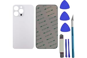 PEIDOG 14ProMax /14 Pro Max Rückglasabdeckung Ersatz für iPhone 14Pro Max Rückglas-Ersatz mit Reparaturwerkzeug-Set (Silber)