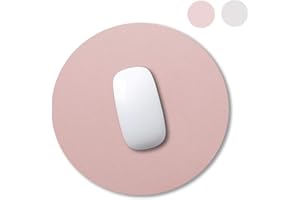 YingStar Alfombrilla de Ratón de Cuero PU Redonda Alfombrilla para Ratón Impermeable PU Leather Doble Cara Mouse Mat Antideslizante Diámetro 250 mm Mouse Pad Piel para Oficina PC Ordenador Juego