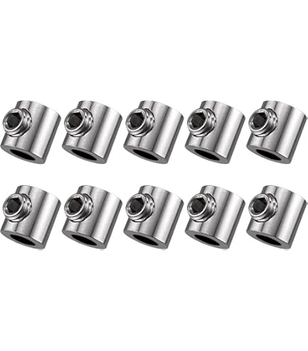 Lot De 10 Colliers De Serrage Réutilisables Pour Câble Métallique | Type F (1-1,5 Mm) | En Cuivre Chromé Avec Vis