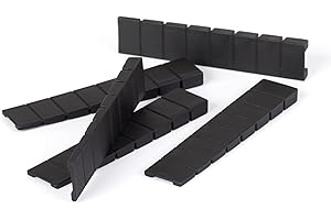 LouMaxx Cunei per mobili Set da 20 | Cunei di arresto 8 x 20 x 100 mm in nero | Cunei di compensazione in plastica con punti di rottura teorici integrati