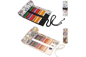 WWYSSZ 2 Pezzi Astuccio Arrotolabile er Matite in Tela a 36 Fori, Custodia per Avvolgere la Matita, Rotolo per penne Colorate, portamatite per artisti, per Studenti Pennello Pittura Artista
