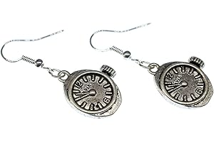 Miniblings pm Boucles d'oreille Mouvement montre-bracelet argenté temps Steampunk - Bijoux Fashion main argenté Boucles d'oreille