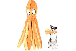 RIO Direct Dog Octopus Plush - No Stuffing Squeaky Toy With Crinkle Paper, Sturdy Chew Toy for Small to Medium Dogs Training and Playing