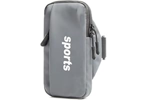 CRSUSUKJ Sports Armband Mobile Phone Armband Arm Bag Mobile Phone Sports Bag Outdoor Sports Passport Wallet Case Running Sports Running Double Zip Sports Armband (Grey)