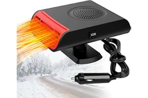 LEAFLAI Car Heater,12V 150W 2 in 1 Heater Vehicle Electronic Winter Car Kits, Plugs Into Cigarette Lighter, Automobile Windscreen Fan Windshield Demister Defroster