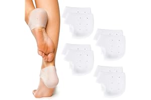 ZSMJAER Protège-Talon Silicone 4 Paires, Chaussette de Talon en Gel Silicone, Talon Chaussettes, Excellent Protecteur de Talon en Silicone Ça Permet de Soulager les Douleurs de Talons