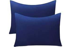 AISAWATE Children's Cushion Cover 40 x 60 cm, Baby Cotton Pillowcase with Envelope Closure, Cover Also Suitable for Decorative Cushions (Navy Blue)