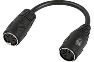 CERRXIAN Kabel DIN MIDI 0,5 stopy, żeński na żeński kabel audio DIN 5PIN do syntezatora klawiatury MIDI, organów, pianina elektrycznego, gitary MIDI (0,15)
