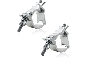 TopHomer Morsetto per illuminazione palcoscenico, 25 – 30 mm, 100 kg, ganci per illuminazione palcoscenico, mobili e fari, argento