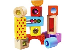 Eichhorn Klangbausteine - Musikalisches Motorikspielzeug, 12 bunte Holzbausteine die Geräusche machen, aus hochwertigem Buchenholz, fördert Hören & Greifen, ab 12 Monaten