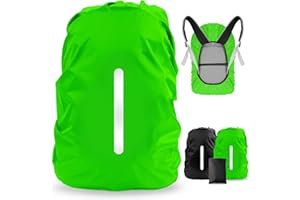 LAMA 2pcs Funda Impermeable para la Lluvia para Mochila, Protector Reflectante a Prueba de Lluvia para Antipolvo y Antirrobo XL 56L-70L