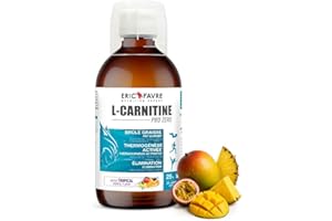 L-CARNITINE LIQUIDE PRO ZERO - L Carnitine Vegan Enrichi au Thé Vert - BRULE GRAISSE sans sucre pour Sportifs - Boisson Minceur Drainante LCarnitine - Laboratoire Français Eric Favre - Saveur Tropical