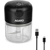 AGARO Elite Rechargeable Mini Electric Chopper, Food Grade Bowl, Stainless Steel Blades, Rechargeable, One Touch Operation, f