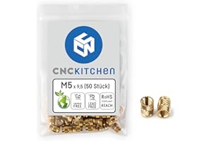 CNC Kitchen original threaded inserts for 3D Printed parts, 50 PCS M5x9,5