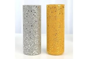 LdawyDE Rotolo di Tulle, 2 pezzi Rotolo di Tessuto di Tulle con Paillettes, Tessuto in Tulle Glitter, adatto per realizzare decorazioni, confezioni regalo, abbigliamento