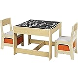 ESituro Children Table And Chair Sets Wooden Kids Playing Desk With 2 Chairs Colourful Seaworld