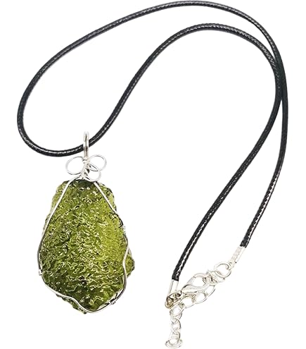 Samsara Collana In Argento 925 Con Ciondolo Moldavite Naturale - Gioiello Energetico Con Certificato E Confezione Regalo
