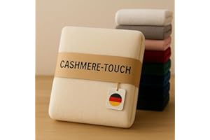 Kuscheli® - warme Spannbettlaken aus Cashmere-Touch Stoff - Verschiedene Größen und Farben - Bettlaken Jersey Fleece Biber Spannbetttuch Laken, Farbe:Creme, Größe:140-160 x 200 cm