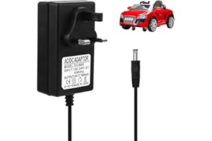 LUFEIS Kids Electric Car Charger, 6V Battery Charger for Ride on Toys, 6V 500mA Battery Charger for Kids' Electric Ride On Car, Universal Toddler Motocycle Ride-Ons Charger, 5.5mm x 2.1mm, UK Plug