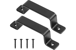 HAOCHEN Robuste Vintage Gusseisen Türgriffe, 2er-Set, schwarz, ideal für Außenbereich, Garage, Kleiderschrank und Innenbereich (100X160MM)