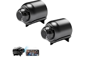 Endxedio Lot de 2 caméras œil de chat - Mini caméra Wi-Fi sans fil HD 1080p - Installation facile - Vision nocturne pour la maison, le bureau, la voiture