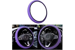 CGEAMDY Couvre Volant Voiture, Housse Volant Voiture en Microfibre de Soie Respirante, 37-38cm, Chaude en Hiver et Fraîche en été, Antidérapante, Inodore, Durables Accessoires Volant Voiture (Violet)