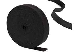 Thick Black Elastic Bands for Sewing DENSCO Waistband 25mm 10 Meters 1 inch Wide Roll of Elastic, Dressmaking, Headbands, Trouser, Wig Band and DIY Craft (BLACK-25MM-10M)
