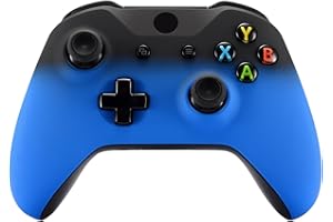 eXtremeRate Carcasa para Xbox One S/X Accesorios Protectora Suave al Tacto Placa Frontal Funda Delantera Kit de reemplazo Cubierta Shell para Xbox One X S Control-Model 1708 (Sombra Negro)