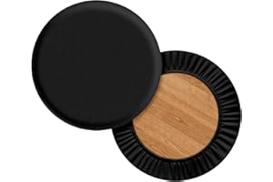 Wanyint Black Print Bar Stool Covers Round-Padded 14"-16" Round Bar Stool Seat Cushion Stretch and Washable Bathroom Vanity Seat Stool Covers