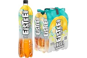 Rauch Eistee Zero Lemon | Durstlöschender, zuckerfreier Eistee | Genuss mit Zitronen Geschmack | Kalorienarme Erfrischung | Aus Schwarztee und Hagebutte | 6x 1,5 Liter PET Flasche