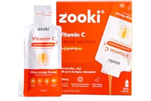 Zooki Liposomal Vitamin C 1000mg Liquid – 4X Higher Absorption – Great Taste, Sugar Free, Vegan – Alternative to High Strength Vitamin C Tablets – Immune System – Energy (Citrus Orange, 30 Servings)