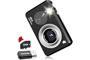 YEHTREH Macchina Fotografica Digitale FHD 1080p, Scheda Memoria 32GB, Zoom 16x, Fotocamera Digitale Portatile Con Batteria 1300mAh, Schermo 2,4Pollici E Macchina Fotocamera Bambini (Regalo Natale Bambini).