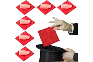 ZORVUJI 4 Pezzi Pollice Magico Trucco Magia Punta del Pollice Morbido Plastica Dito Finto Accessorio per Spettacoli di Magia con Panno Rosso per Allenamento per Feste e Giochi di Prestigio
