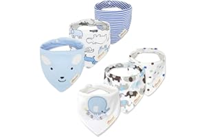 Yafane 6 Baberos Bebe Bandanas Recien Nacido Niña Niño Bufanda Toalla Drool Algodón para Bebé Absorbente Suaves Unisex
