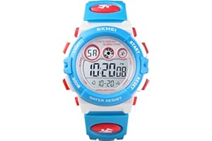 HMJIA Montre Enfant Garcon Fille pour 5-16 Ans, Montre Numérique Enfant étanche 5ATM avec Alarme/Date/Chronomètre/LED