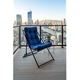 Napper Katlanabilir Mavi Şezlong - Su Ge&ccedil;irmez Kumaş, Metal İskelet, Balkon ve Bah&ccedil;e Sandalyesi